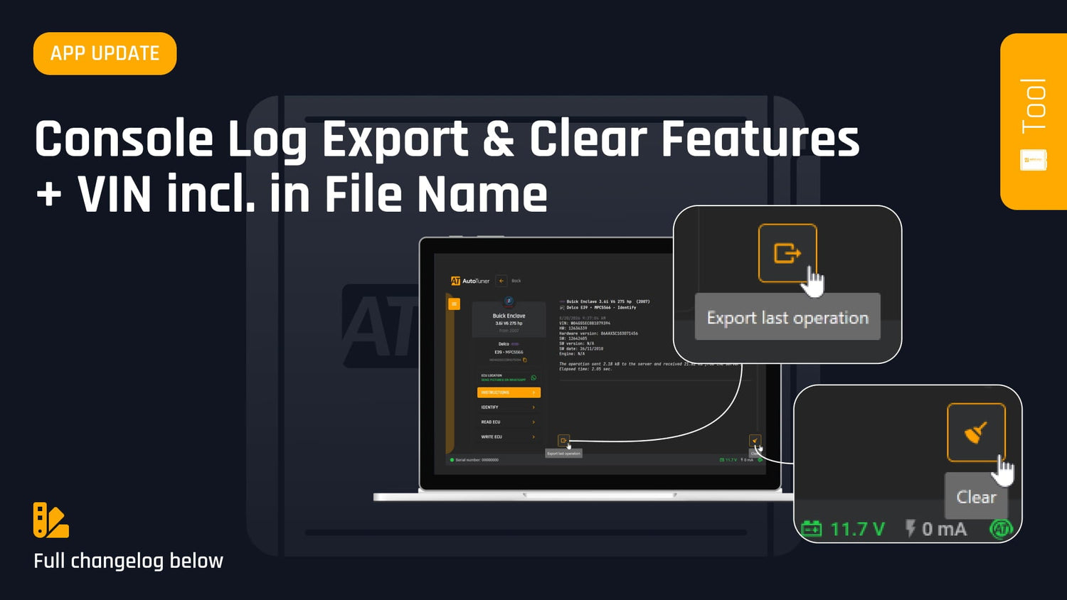 New Console Export & Clear Features